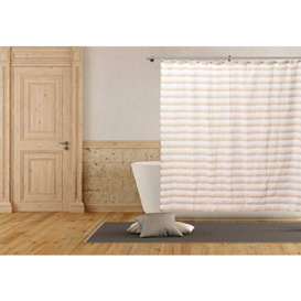 Home Maison Shower Curtain, White-Gold, 70x72
