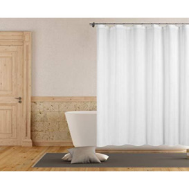 Home Maison Shower Curtain, White-Gold, 70x70