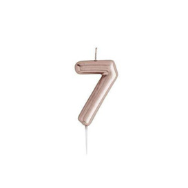 Club Green Rose Gold Number 7 Candle, 1.5 x 16.5 x 8 cm
