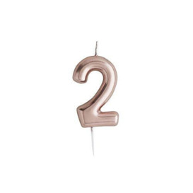 Club Green Rose Gold Number 2 Candle, 1.5 x 16.5 x 8 cm