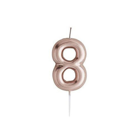 Club Green Rose Gold Number 8 Candle, 1.5 x 16.5 x 8 cm