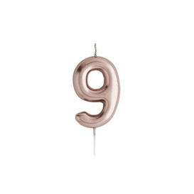 Club Green Rose Gold Number 9 Candle, 1.5 x 16.5 x 8 cm