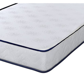 eXtreme comfort ltd Damask EasyClean Double Life Dual Sided Flat Sleep Surface Kids Value Essentials Foam Free Innerspring & Comfort Fillings Value Mattress, Shorty 75cms x 175 cms 2ft6 by 5ft9