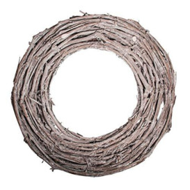 Rayher Natural Vine Wreath for Crafting Rustic and Seasonal Decorations, Wreath Base for Wreath Making and Floral Crafts, whitewash, diameter 40cm, 65272505