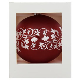 VITBIS Red Glass Christmas Tree Ornaments, 120 mm