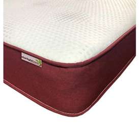 "Starlight Beds - Small Single Memory Foam Mattress. Luxurious Sprung Mattress with 2"" Memory Foam. Red/White, Medium Firmness (2ft6 Small Single Mattress) 75x90x22cm"