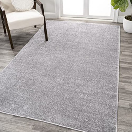 JONATHAN Y Seu100A-8 Haze Solid Low-Pile Indoor Area Rug Casual Contemporary Solid Traditional Easy Cleaning Bedroom Kitchen Living Room Non Shedding, 240 cm x 300 cm, Grey