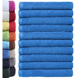 NatureMark Pack of 10 Face Cloths - 100% Cotton - Terry Cloth Flannels - Size 30 x 30 cm - Terry Cloth Flannels in Pack of 10 Colour: Royal Blue