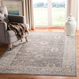 SAFAVIEH Traditional Rug for Living Room, Dining Room, Bedroom - Vintage Collection, Short Pile, in Grey and Neutral, 160 X 229 cm