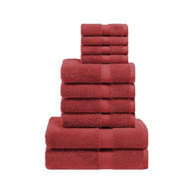 SUPERIOR Towel, Cotton, Red, 10PC Set