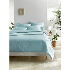 De Witte Lietaer Olivia Satin Combed Cotton Duvet Cover Set, Turquoise/Sea Angel, 200 x 200 cm + 2 Pillowcases