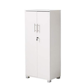 MMT Furniture Designs Storage Cabinet, Engineered Wood, White, 55cm x 35cm x 125cm