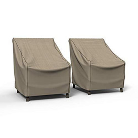 Budge P1W01PMNW2-2PK NeverWet Mojave Patio Chair Cover (2 Pack) Waterproof, UV-Resistant, Durable, Medium (2-Pack), Black Ivory