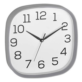 TFA Dostmann 60.3053.10 Analogue Wall Clock with Silent Sweep Drive Glass Cover Grey, Gray, (L) 295 x (B) 55 x (H) 295 mm