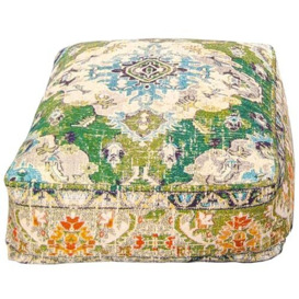 Mandala Life ART Bohemian Yoga Decor Floor Cushion Cover - 60x20 cm - Square Meditation Carpet Pillow Case - Printed Cotton Rug Pouf