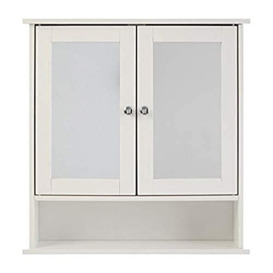 Premier Housewares Bathroom Cabinet, Mirrored Doors, with Shelf