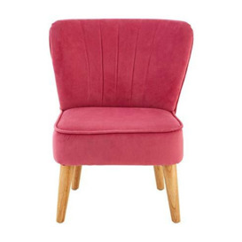Premier Housewares Mia Kids Chair, Children's Furniture, Polyester Velvet, Soft Pink