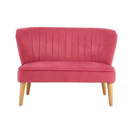 Premier Housewares Mia Kids Sofa, Children's Furniture, Polyester Velvet, Soft Pink, 2 Seat