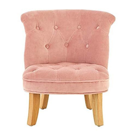 Premier Housewares Estelle Kids Chair, Children's Furniture, Cotton Velvet, Light Pink