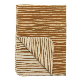 Meyco 1831057 Cot Blanket Flannel Stripes 75 x 100 cm Camel / Off-White