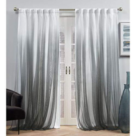 "Exclusive Home Crescendo Lined Room Darkening Blackout Hidden Tab Top Curtain Panel Pair, 52""x96"", Black, Set of 2"