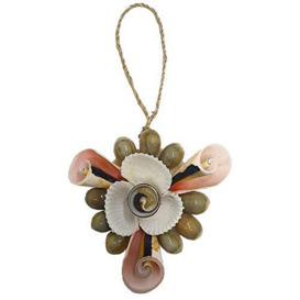 VIE Naturals Handmade SeaShell Hanging Ornament - Design 09, 12cm