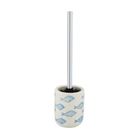 WENKO Aquamarin Toilet Brush Holder, Ceramic, Beige, 10 x 40 x 10 cm