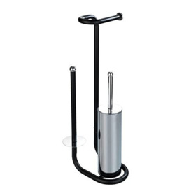 Wenko Universal Toilet Brush Spare Roll Holder Black, Steel, 20 x 62.5 x 23 cm