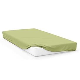 Soleil d'ocre Fitted Sheet, Cotton, Green, 60 x 120 cm