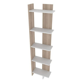 DECOROTIKA - Alice 5-Shelf Modern Display Corner Unit Bookcase Bookshelf Shelving Unit (White and Cordoba)