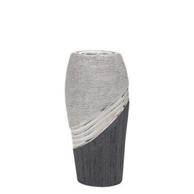 Dekohelden24 Elegant Modern Decorative Designer Ceramic Silver Grey Solid, Vase massiv 21 cm