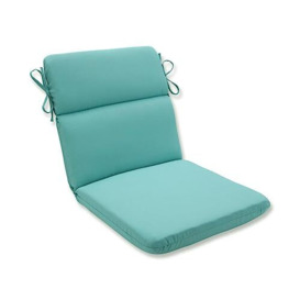 Pillow Perfect Outdoor - Indoor Sunburst Pool Rounded Corners Chair Cushion, 40.5 X 21 X 3, Blue