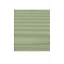 GARDINIA EASYFIX Greta Pleated Blind for Clamping, Opaque Folding Blind, All Mounting Parts Included, Mint Green, 60 x 130 cm (W x H)