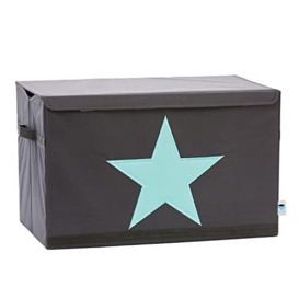 STORE.IT Toy Chest, Grey, Polyester/MDF Grey/Mint