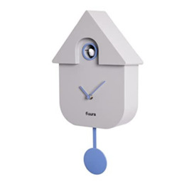 Fisura - Cuckoo clock. Wall clock. Original wall clock for gift. 3 AA batteries not included. 21,5 x 8 x 41,5. Material: ABS plastic. (Grey)