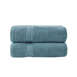 "MADISON PARK SIGNATURE 800GSM 100% Cotton Luxurious Bath Towel Set Highly Absorbent, Quick Dry, Hotel & Spa Quality for Bathroom, Bath Sheet 34"" x 68"", Aqua 2 Piece"