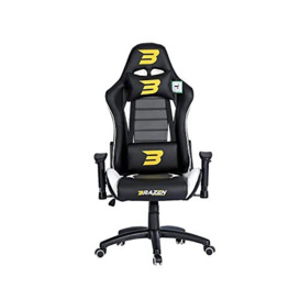 BraZen Sentinel Elite Computer PC Office Racing Esports Gaming Chair Ergonomic Reclining Pu Leather Seat with Adjustable Arms - White - Largest British Owned Gaming Chair Brand