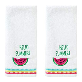 SKL Home Hello Summer Hand Towel Set, White