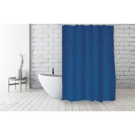 MSV French Polyester Shower Curtain 180 x 200 Marianne Blue, 200 x 180 cm