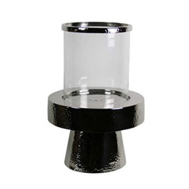 AM-Design Tea Light Holder, Aluminium/Glass, Silver, 33x33x54 cm