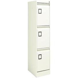 Office Hippo Bisley 4-Drawer Filing Cabinet, Alloy Steel, White, 47 x 62 x 101.6 cm