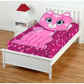 ZippySack Kitty - Fitted Zip Up Kids Bedding. Just Zip and Your Bed (or Bunk Bed) is Made! No More Messy Kids Beds! No More Cold Uncovered Nights! Ultra Durable Plush. (Twin Size)