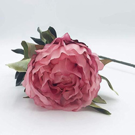 Wellhome Bouquet of Peony Fabric in Colour, Fuchsia 80 cm, Single