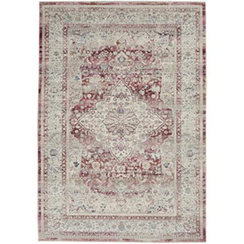 NOURISON Traditional Living Room Area Rug Red Ivory Easy Cleaning Carpet - 183cm x 122cm