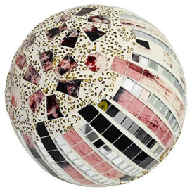 Febland Art Mirror Decorative Ball 10.5cm, Pink/Silver, Small