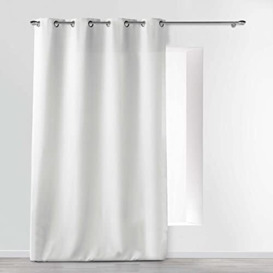 Douceur d'Intérieur Plain White Metal Eyelet Curtain 140 x 260 cm