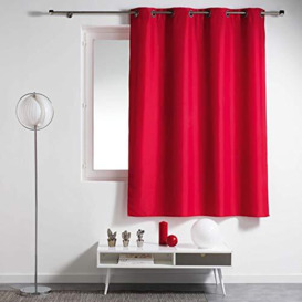 Douceur d'Intérieur Polyester Eyelet Curtain 140 x 180 cm Red