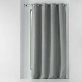 Douceur d'Intérieur Grey Blackout Woven Eyelet Curtain 135 x 280 cm