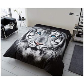 GC GAVENO CAVAILIA Wildlife Throw Blanket, 3D Animal Blankets, Warm Sofa Bed Blanket, Tiger Face White, 200X240 Cm