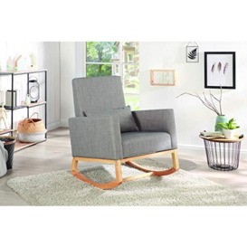 AVANTEX Rocking Chair, Polyester, Gray, ca. 74 x 87,5 x 101 cm
